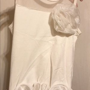 Cute Ivory Curly Tutu Peplum Tank 3T Toddler